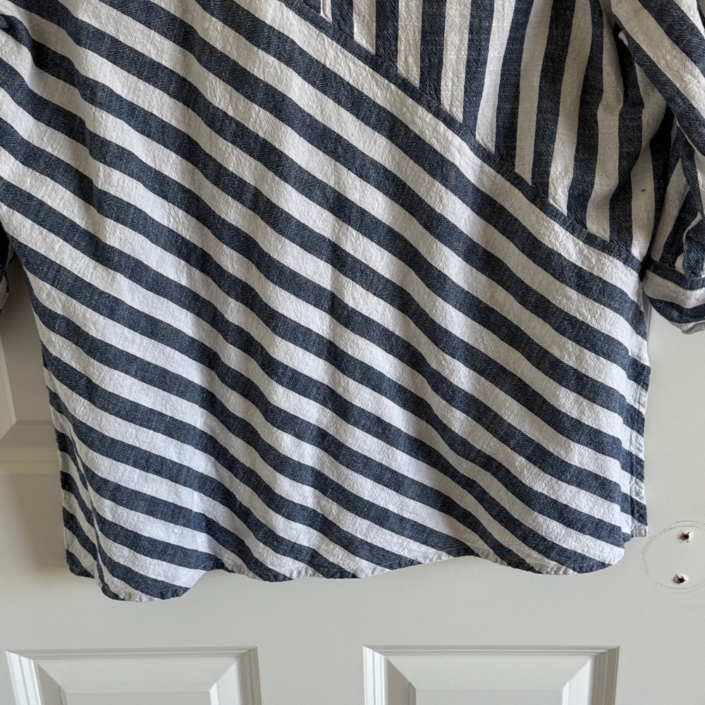 Blue Bayou Austin Striped Tunic Blue and White Top Size XL - Picture 7 of 10